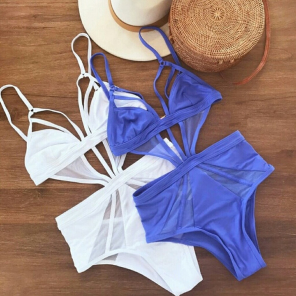 Last L Purple Cut out white bikini - Picture 2 of 7